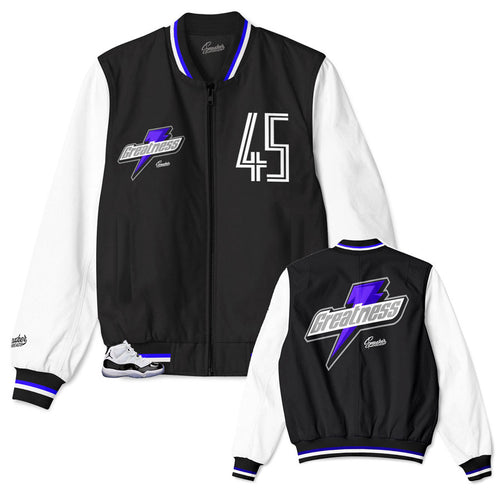 Jordan 11 concord jacket match retro 11 bomber varsity jacket.