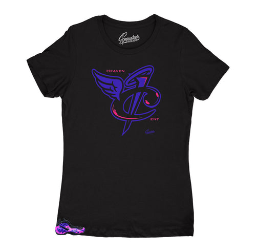 Foamposite Camo Purple match Womens shirts designed to match the Foamposite camo purple sneakers
