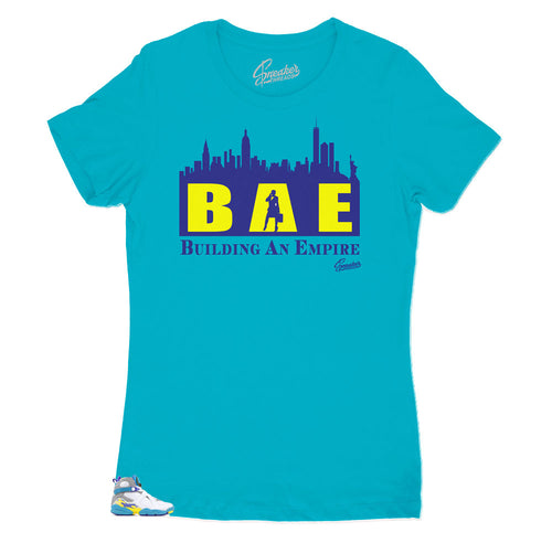 Jordan 8 White Aqua BAE shirt for women