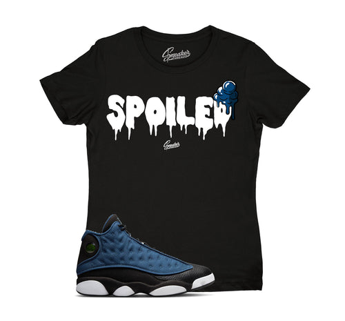 Ladies jordan 13 brave blue navy sneaker tees