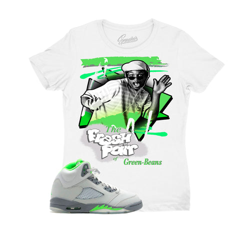 Ladies jordan 5 green bean sneaker tees