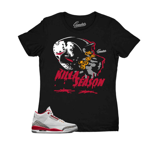 Ladies Jordan 3 Cardinal Red Sneaker Tees