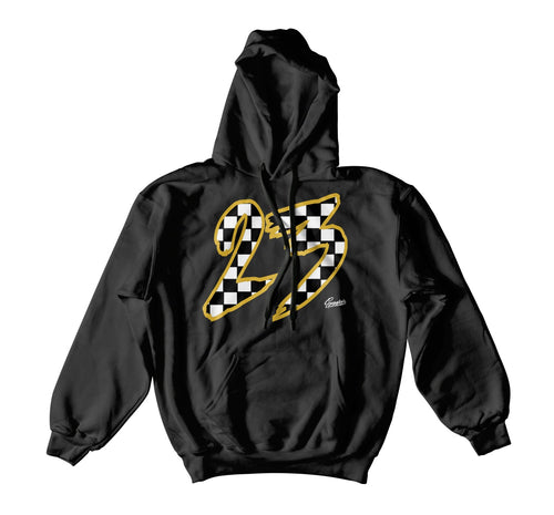 Hoodies designed to match the Jordan 12 reverse taxi collection 
