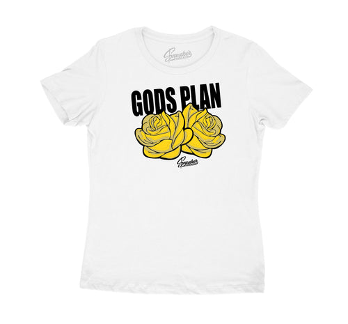 Shirts designed to match Jordan 12 university gold sneakers