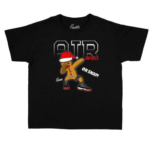 Kids Jordan 11 bred sneaker tees match | oh snap Tee