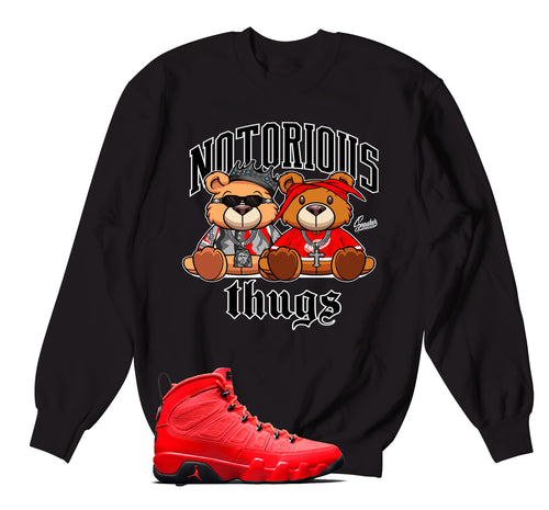 Jordan 9 chile red sweaters and AJ9 sweatshirts | Matching Outfits
