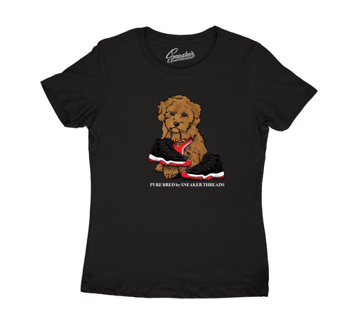 Jordan 11 bred sneaker tees match - pure bred poodle Tee