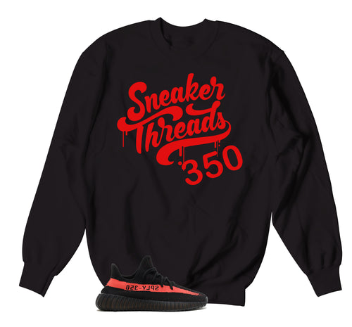 Crewnecks match Yeezy 350 red stripe core black | Matching Crewnecks