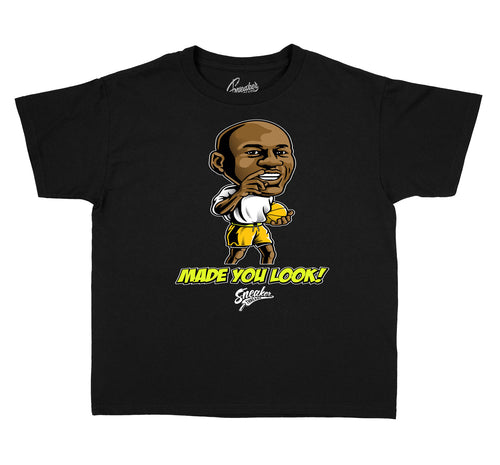 Boys Tees matching with Jordan 1 volt gold sneaker collection 