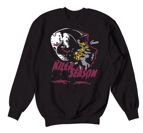 mens crewneck designed to match the Jordan 8 burgundy sneaker collection 