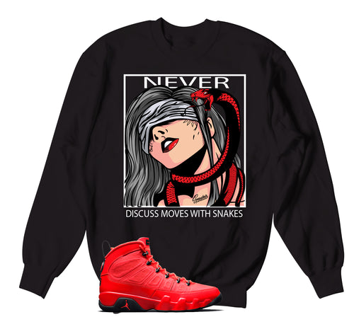 Jordan 9 chile red sweaters and AJ9 sweatshirts | Matching Outfits